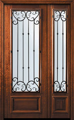 WDMA 46x96 Door (3ft10in by 8ft) Exterior Mahogany 96in 3/4 Lite Valencia Door /1side 1