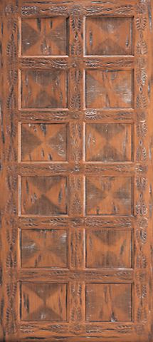 WDMA 48x120 Door (4ft by 10ft) Exterior Mahogany Hand Carved Single Door Sante Fe Style in Solid  1