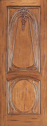WDMA 48x120 Door (4ft by 10ft) Exterior Mahogany AN-2013-1 Hand Carved 2-Panel Art Nouveau Single Door 1