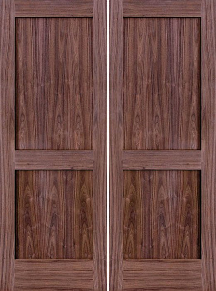 WDMA 48x80 Door (4ft by 6ft8in) Interior Walnut 80in 2 Panel Square Sticking Compression Fit Double Door 1