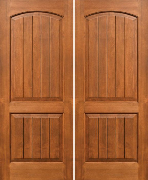 WDMA 48x80 Door (4ft by 6ft8in) Interior Alder 80in Two Panel Soft Arch Ovalo Sticking w/Panels Double Door 1