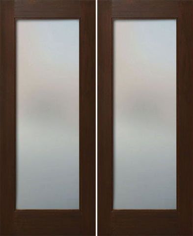 WDMA 48x80 Door (4ft by 6ft8in) Interior Mahogany 80in One Lite Square Sticking w/Reveal Double Door 1