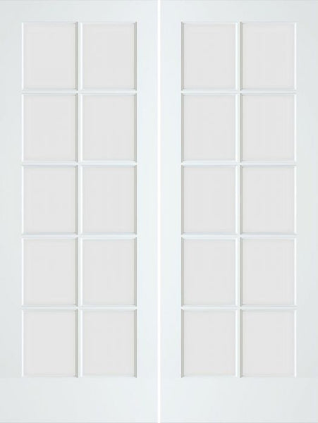 WDMA 48x80 Door (4ft by 6ft8in) Interior Swing Smooth 80in Primed 10 Lite French Double Door Clear Glass 1
