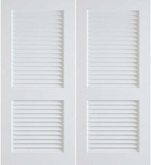 WDMA 48x80 Door (4ft by 6ft8in) Interior Barn Pine 80in Primed False Plantation Louvers Double Doors | 730 1