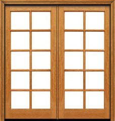 WDMA 48x80 Door (4ft by 6ft8in) French Mahogany 80in 10 lite Double Door IG Glass 1