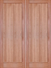 WDMA 48x80 Door (4ft by 6ft8in) Interior Barn Mahogany 1-Panel Solid Shaker Style Double Door SH-13 1