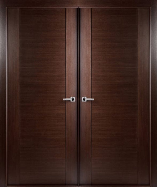 WDMA 48x80 Door (4ft by 6ft8in) Interior Pocket Wenge Prefinished Massimo 200 Modern Double Door 1