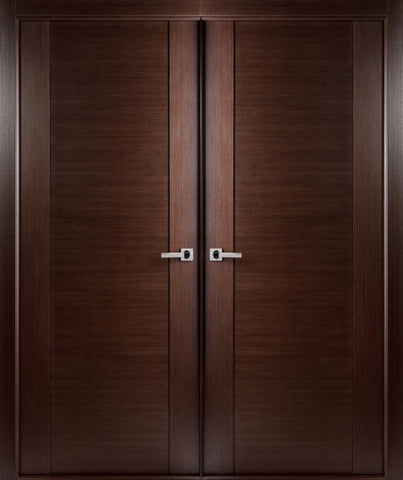 WDMA 48x80 Door (4ft by 6ft8in) Interior Pocket Wenge Prefinished Massimo 200 Modern Double Door 1