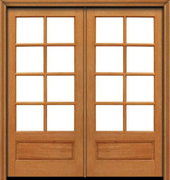 WDMA 48x80 Door (4ft by 6ft8in) French Mahogany 80in 8 lite 1 Panel Double Door IG Glass 1