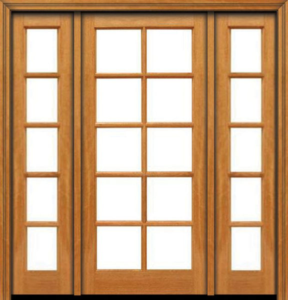 WDMA 48x80 Door (4ft by 6ft8in) Patio Mahogany 80in 10 lite French Single Door/2side IG Glass 1