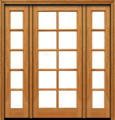 WDMA 48x80 Door (4ft by 6ft8in) Patio Mahogany 80in 10 lite French Single Door/2side IG Glass 1