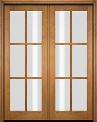 WDMA 48x80 Door (4ft by 6ft8in) Patio Swing Mahogany 6 Lite TDL Exterior or Interior Double Door Standard Size 2
