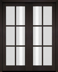 WDMA 48x80 Door (4ft by 6ft8in) Patio Swing Mahogany 6 Lite TDL Exterior or Interior Double Door Standard Size 3