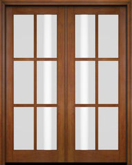 WDMA 48x80 Door (4ft by 6ft8in) Patio Swing Mahogany 6 Lite TDL Exterior or Interior Double Door Standard Size 5