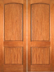 WDMA 48x80 Door (4ft by 6ft8in) Interior Swing Mahogany P-621 2 Panel Arch Top Panel Double Door 1