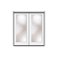 WDMA 48x80 Door (4ft by 6ft8in) Patio Swing Smooth Nova 90 Modern 1 Lite Low E Direct Glazed Double Door - Non Impact 1