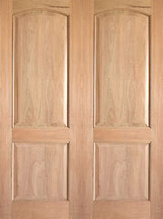 WDMA 48x80 Door (4ft by 6ft8in) Interior Barn Tropical Hardwood Rustic-2 2 Panel Arch Top Panel Double Door 1