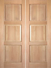 WDMA 48x80 Door (4ft by 6ft8in) Interior Swing Tropical Hardwood Rustic-4 3 Panel Double Door 1