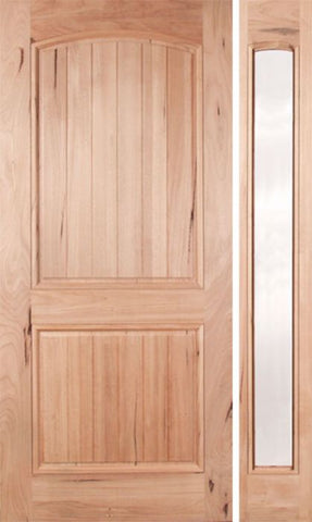 WDMA 48x80 Door (4ft by 6ft8in) Exterior Walnut Rustica Single Door/1side Clear Glass 1