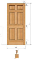 WDMA 48x80 Door (4ft by 6ft8in) Exterior Fir 80in 6 Panel Double Door 1