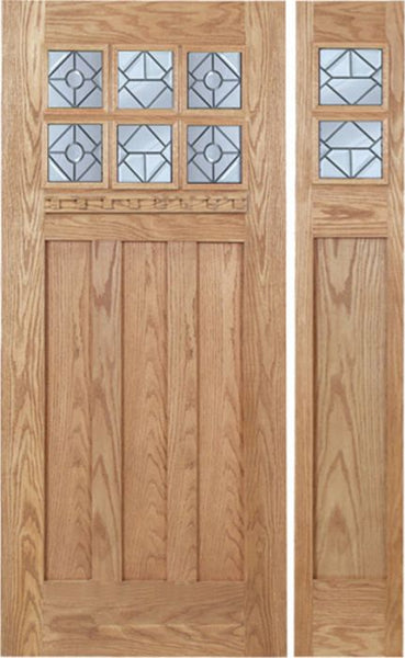 WDMA 48x80 Door (4ft by 6ft8in) Exterior Oak Randall Single Door/1side w/ H Glass 1