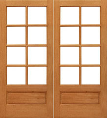 WDMA 48x80 Door (4ft by 6ft8in) Interior Barn Mahogany 8-lite Brazilian 1 Panel IG Glass Double Door 1