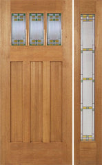 WDMA 48x84 Door (4ft by 7ft) Exterior Mahogany Barnsdale Single Door/1 Full-lite side w/ GO Glass 1