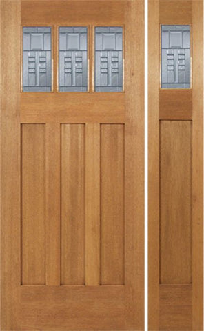 WDMA 48x84 Door (4ft by 7ft) Exterior Mahogany Barnsdale Single Door/1side w/ C Glass 1