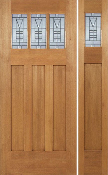 WDMA 48x84 Door (4ft by 7ft) Exterior Mahogany Barnsdale Single Door/1side w/ B Glass 1