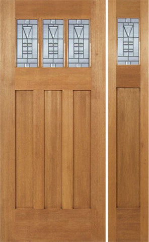 WDMA 48x84 Door (4ft by 7ft) Exterior Mahogany Barnsdale Single Door/1side w/ B Glass 1