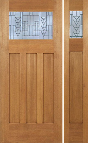 WDMA 48x84 Door (4ft by 7ft) Exterior Mahogany Biltmore Single Door/1side w/ A Glass 1