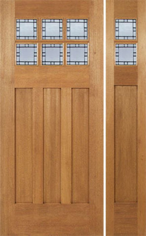 WDMA 48x84 Door (4ft by 7ft) Exterior Mahogany Randall Single Door/1side w/ N Glass 1
