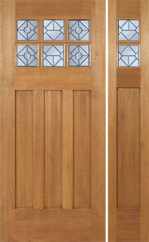 WDMA 48x84 Door (4ft by 7ft) Exterior Mahogany Randall Single Door/1side w/ H Glass 1