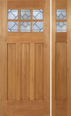WDMA 48x84 Door (4ft by 7ft) Exterior Mahogany Randall Single Door/1side w/ Q Glass 1
