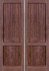 WDMA 48x96 Door (4ft by 8ft) Interior Walnut 96in 2 Panel Square Sticking Compression Fit Double Door 1