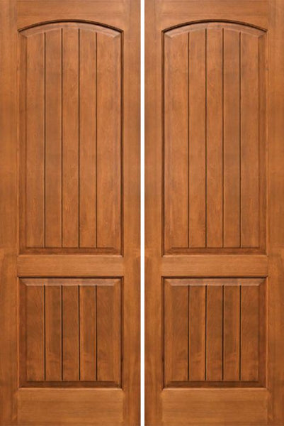 WDMA 48x96 Door (4ft by 8ft) Interior Alder 96in Two Panel Soft Arch Ovalo Sticking w/Panels Double Door 1