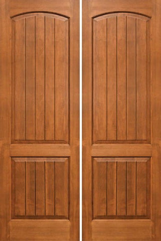 WDMA 48x96 Door (4ft by 8ft) Interior Alder 96in Two Panel Soft Arch Ovalo Sticking w/Panels Double Door 1