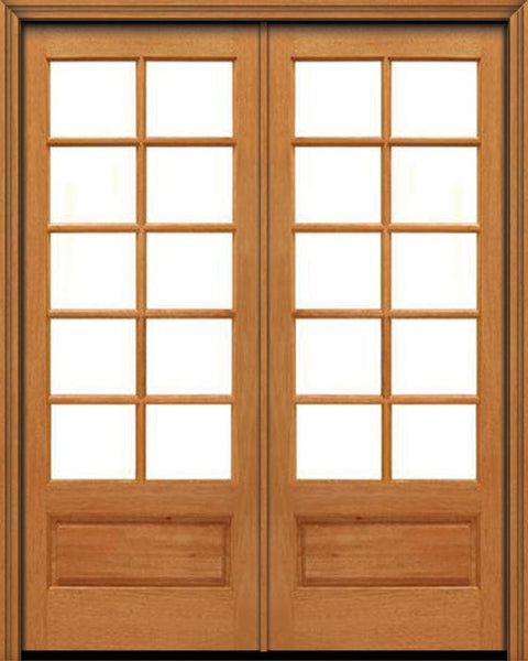 WDMA 48x96 Door (4ft by 8ft) Patio Mahogany 96in 10 lite French 1 Panel Double Door IG Glass 1