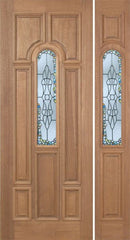 WDMA 48x96 Door (4ft by 8ft) Exterior Mahogany Revis Single Door/1side w/ Tiffany Glass - 8ft Tall 1
