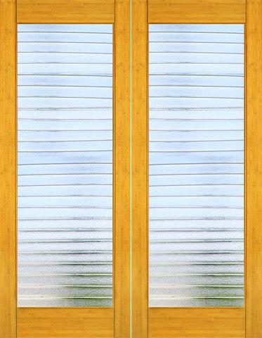 WDMA 48x96 Door (4ft by 8ft) Interior Swing Bamboo BM-34 Contemporary Deco Bars Glass Double Door 1