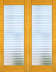 WDMA 48x96 Door (4ft by 8ft) Interior Swing Bamboo BM-34 Contemporary Deco Bars Glass Double Door 1