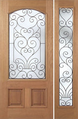 WDMA 50x80 Door (4ft2in by 6ft8in) Exterior Mahogany Naples Single Door/1side w/ SM Glass 1