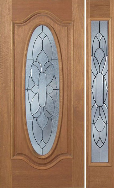WDMA 50x80 Door (4ft2in by 6ft8in) Exterior Mahogany Emory Single Door/1side w/ BO Glass 1