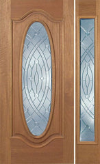 WDMA 50x80 Door (4ft2in by 6ft8in) Exterior Mahogany Emory Single Door/1side w/ EE Glass 1