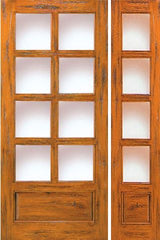 WDMA 50x80 Door (4ft2in by 6ft8in) Exterior Knotty Alder Door with One Sidelight Entry 8-Lite 1-Panel 1