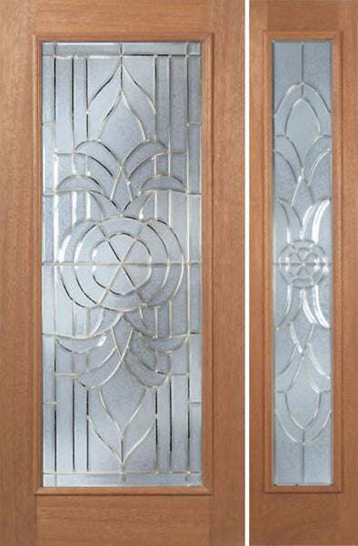 WDMA 50x80 Door (4ft2in by 6ft8in) Exterior Mahogany Livingston Single Door/1side w/ C Glass - 6ft8in Tall 1