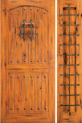 WDMA 50x80 Door (4ft2in by 6ft8in) Exterior Knotty Alder External Door with One Sidelight Speakeasy 1
