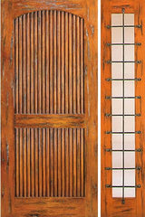 WDMA 50x80 Door (4ft2in by 6ft8in) Exterior Knotty Alder Door with One Sidelight Prehung 2 Panel 1