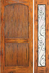 WDMA 50x80 Door (4ft2in by 6ft8in) Exterior Knotty Alder Prehung Door with One Sidelight 2 Panel 1