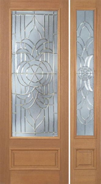 WDMA 50x96 Door (4ft2in by 8ft) Exterior Mahogany Livingston Single Door/1side w/ C Glass - 8ft Tall 1